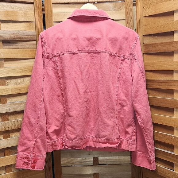 Eddie Bauer Authentic Outdoor Outfitter Pink Button-up Jacket Women L Linen - Picture 3 of 10